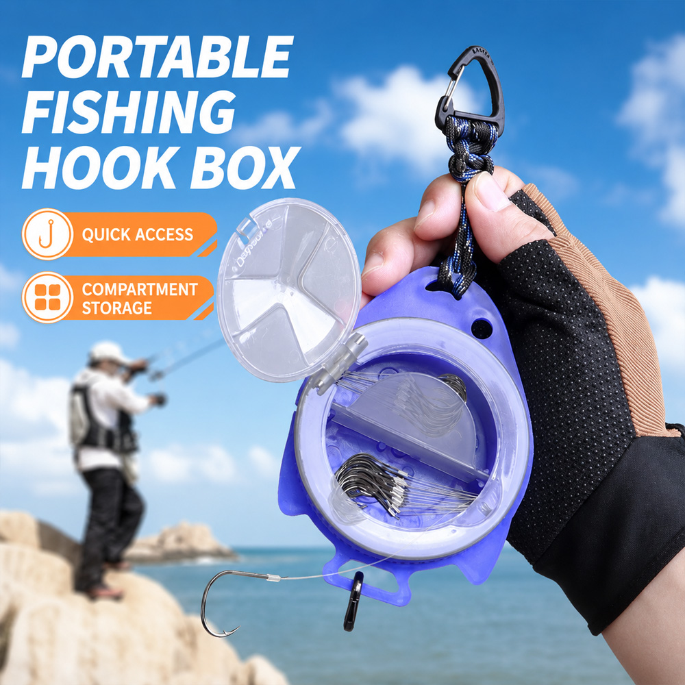 Fishing Line Box - Портативный поворотный ящик для рыболовных крючков